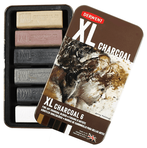 Derwent XL Coloured Charcoal Blocks - Click Image to Close